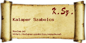 Kalaper Szabolcs névjegykártya