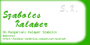 szabolcs kalaper business card